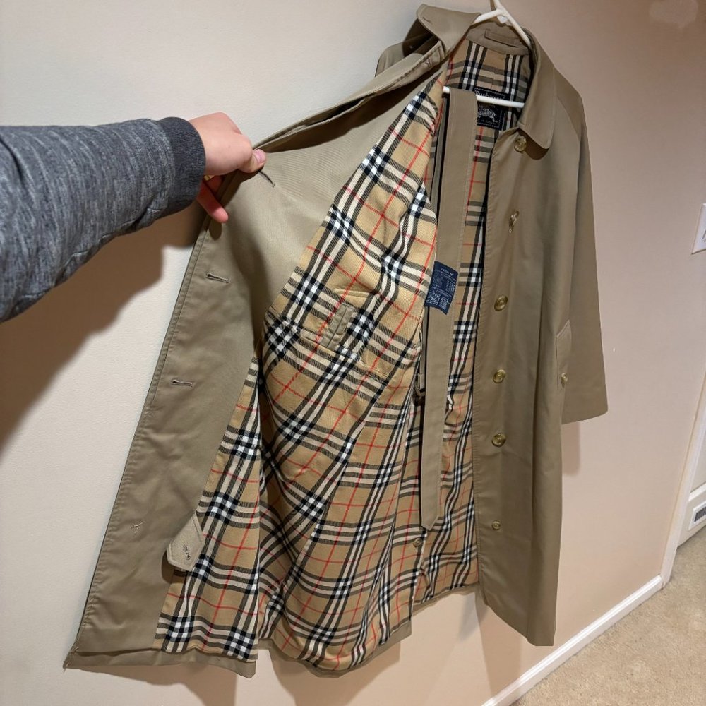 Vintage Burberry Trench Coat British Made in England - 10 Long, Beige Tan - Picture 6 of 16